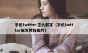 手机twitter怎么解冻（手机twitter解冻教程图片）