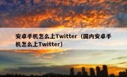 安卓手机怎么上Twitter（国内安卓手机怎么上Twitter）
