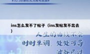 ins怎么发不了帖子（ins发帖发不出去）