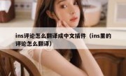 ins评论怎么翻译成中文插件（ins里的评论怎么翻译）