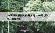 ins可以转发别人的贴文吗（ins可以发别人的图片吗）