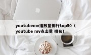 youtubemv播放量排行top50（youtube mv点击量 排名）