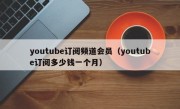 youtube订阅频道会员（youtube订阅多少钱一个月）