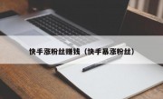 快手涨粉丝赚钱（快手暴涨粉丝）