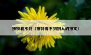 推特看不到（推特看不到别人的推文）