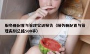 服务器配置与管理实训报告（服务器配置与管理实训总结500字）