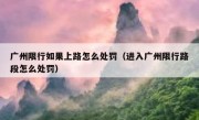 广州限行如果上路怎么处罚（进入广州限行路段怎么处罚）