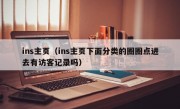 ins主页（ins主页下面分类的圈圈点进去有访客记录吗）