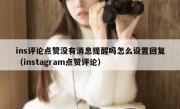 ins评论点赞没有消息提醒吗怎么设置回复（instagram点赞评论）