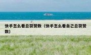快手怎么看总获赞数（快手怎么看自己总获赞数）
