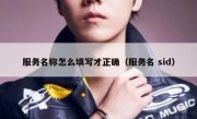 服务名称怎么填写才正确（服务名 sid）