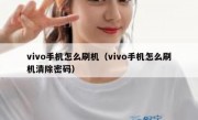 vivo手机怎么刷机（vivo手机怎么刷机清除密码）
