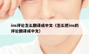ins评论怎么翻译成中文（怎么把ins的评论翻译成中文）