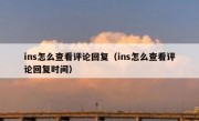 ins怎么查看评论回复（ins怎么查看评论回复时间）