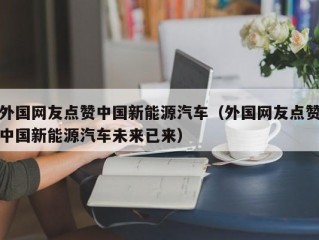 外国网友点赞中国新能源汽车（外国网友点赞中国新能源汽车未来已来）