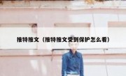 推特推文（推特推文受到保护怎么看）