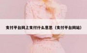 支付平台网上支付什么意思（支付平台网站）