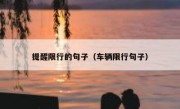 提醒限行的句子（车辆限行句子）