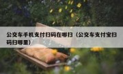 公交车手机支付扫码在哪扫（公交车支付宝扫码扫哪里）
