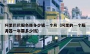 阿里巴巴服务器多少钱一个月（阿里的一个服务器一年要多少钱）