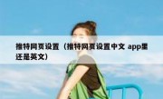 推特网页设置（推特网页设置中文 app里还是英文）