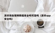 派币钱包视频教程安全吗可靠吗（派币app安全吗）