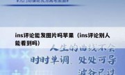 ins评论能发图片吗苹果（ins评论别人能看到吗）