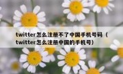 twitter怎么注册不了中国手机号码（twitter怎么注册中国的手机号）
