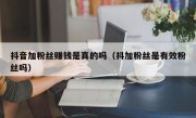 抖音加粉丝赚钱是真的吗（抖加粉丝是有效粉丝吗）