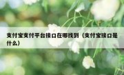 支付宝支付平台接口在哪找到（支付宝接口是什么）
