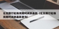 北京限行轮换周期时间表最新（北京限行轮换周期时间表最新查询）