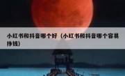 小红书和抖音哪个好（小红书和抖音哪个容易挣钱）