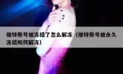 推特账号被冻结了怎么解冻（推特账号被永久冻结如何解冻）
