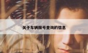 关于车辆限号查询的信息