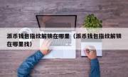 派币钱包指纹解锁在哪里（派币钱包指纹解锁在哪里找）