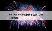 instagram发帖都传不上去（ins不能发帖）