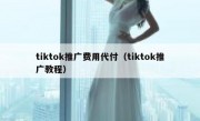 tiktok推广费用代付（tiktok推广教程）