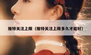 推特关注上限（推特关注上限多久才能好）