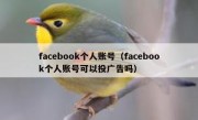 facebook个人账号（facebook个人账号可以投广告吗）