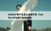 twitter用户名怎么改成中文（twitter中文用户名怎样改）