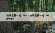 快手点赞一毛1000（快手点赞一毛1000个赞）