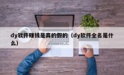 dy软件赚钱是真的假的（dy软件全名是什么）