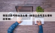 微信公众号粉丝怎么看（微信公众号怎么看粉丝有谁）