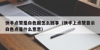 快手点赞是白色圈怎么回事（快手上点赞显示白色点是什么意思）