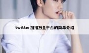 twitter加播放量平台的简单介绍