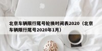 北京车辆限行尾号轮换时间表2020（北京车辆限行尾号2020年1月）