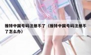 推特中国号码注册不了（推特中国号码注册不了怎么办）