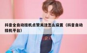 抖音全自动挂机点赞关注怎么设置（抖音自动挂机平台）
