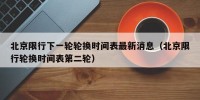 北京限行下一轮轮换时间表最新消息（北京限行轮换时间表第二轮）