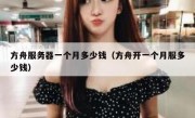 方舟服务器一个月多少钱（方舟开一个月服多少钱）